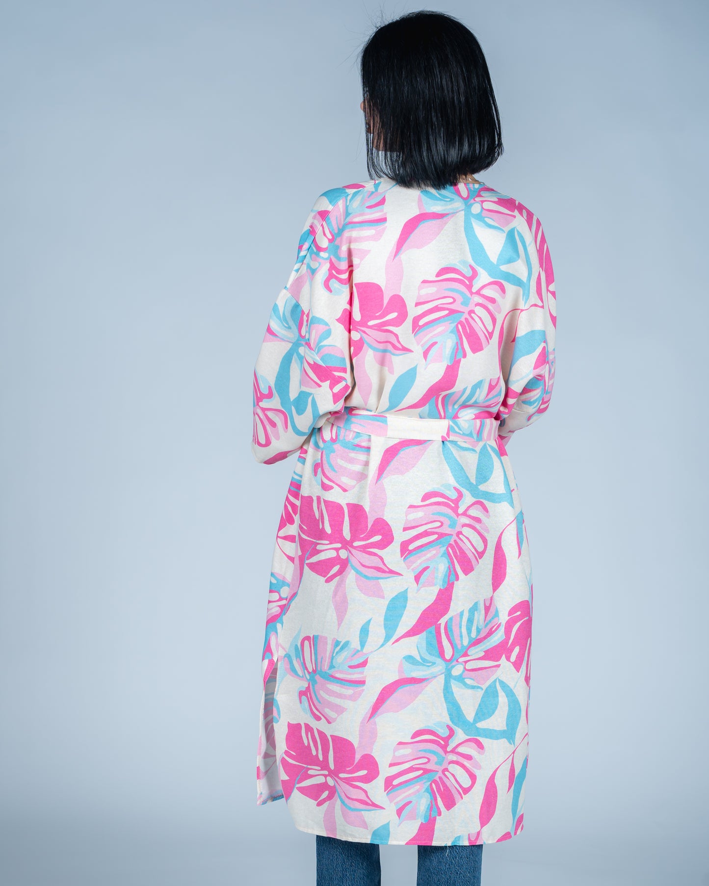 Long Printed Cardigan