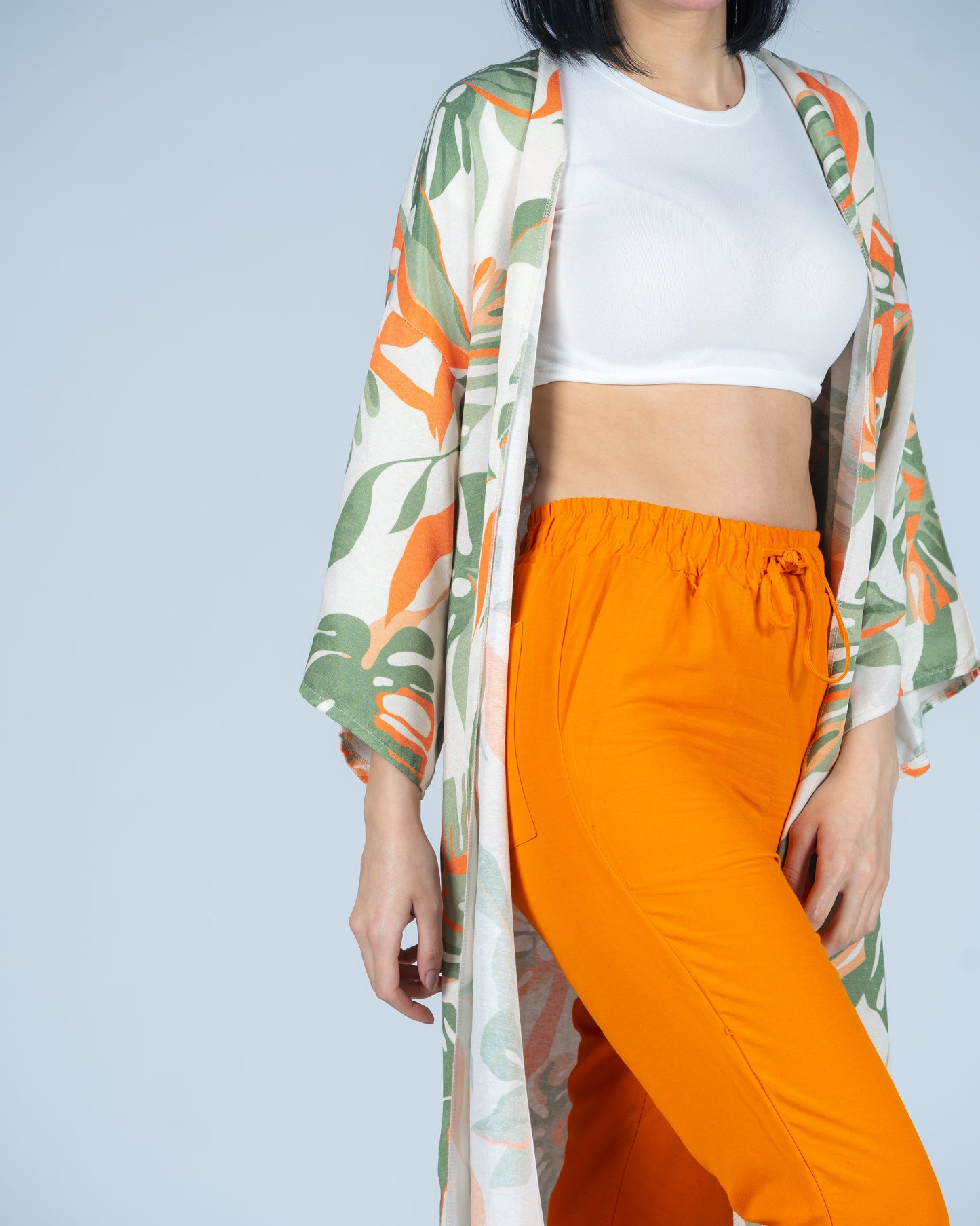 Long Printed Cardigan