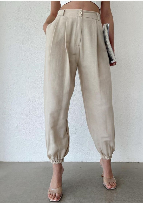 Beige Linen Pant