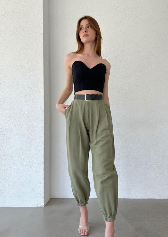 Green Linen Pant